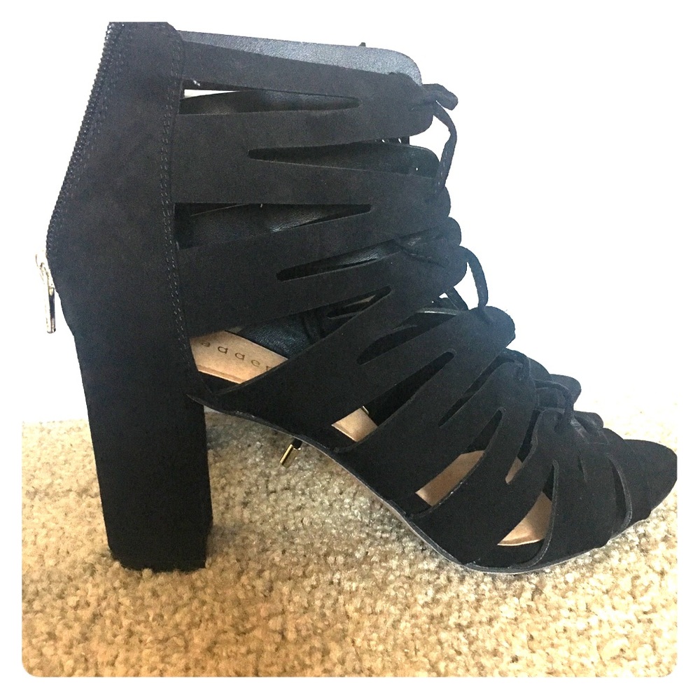 Black Caged Heels
